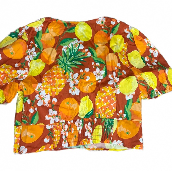 New York & Co NWT Fruit-Print O-Ring Poplin Top Size XL - Picture 4 of 8